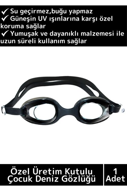 Children's Sea Goggles with Special Adjustable Strap Waterproof Uv Protection Silicone Plastic Antifog Box