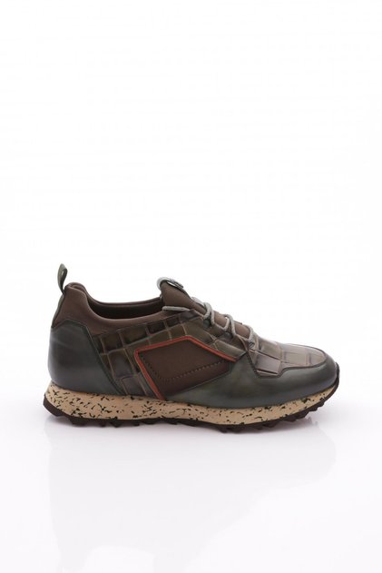Erkek Bağcıklı Sneakers Ayakkabı Haki 62163617