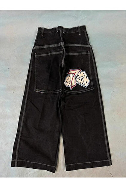 Gofeel Y2k Vintage Graffiti Desenli Retro Baggy Unisex Jean