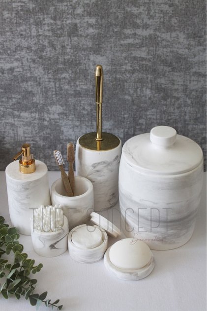 Marble Patterned Concrete Bathroom Set