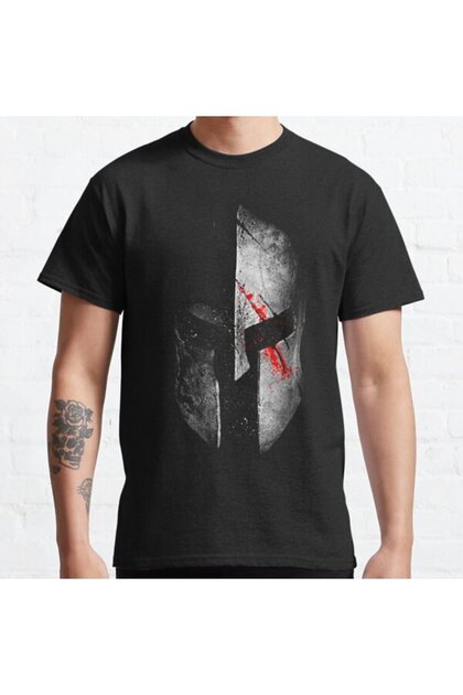 Loose Fit Unisex Spartan Design Printed T-shirt
