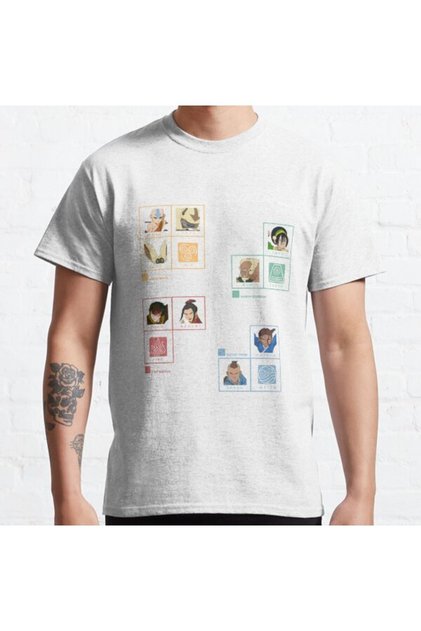 Loose Fit Unisex Avatar: The Last Airbender Four Nations Periodic Table Design Printed T-shirt
