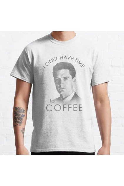 Loose Fit Unisex Twin Peaks Special Agent Cooper Only Time For Coffee Distressed Printed T-shirt