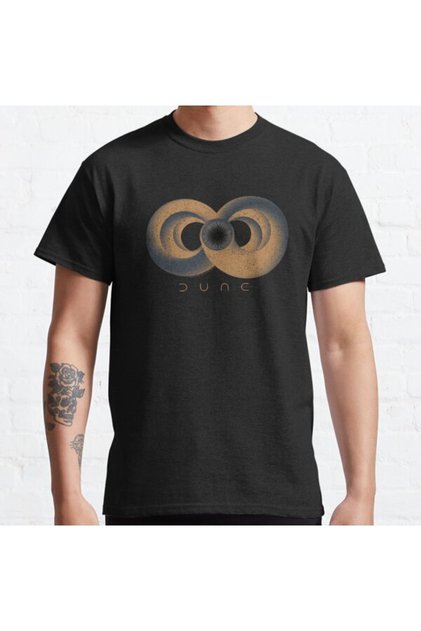 Loose Fit Unisex Dune Sandworm Infinity Sign Vintage Design Printed T-shirt