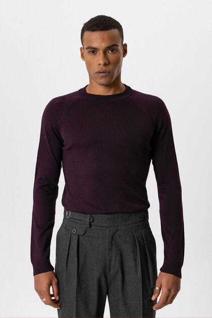 Mürdüm Bisiklet Yaka Slim Fit Triko Kazak
