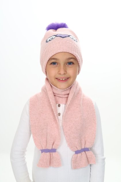 Girl's Beret Scarf Set 4-10 Years