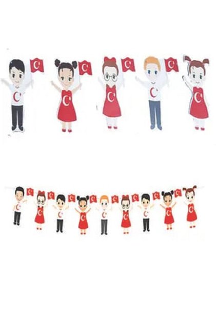 29 Ekim Cumhuriyet Bayramı Çocuklu Dekoratif Banner Süsleme 165 Cm 29 Ekim Süsleme