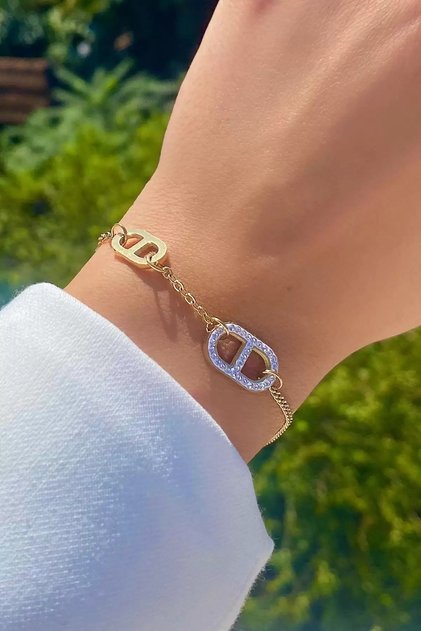 Stone Detailed Steel Bracelet