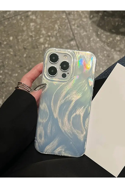 iPhone 14 Pro Uyumlu Tüylü Hologramlı Kılıf Darbeye Karşı Dayanıklı Kapak