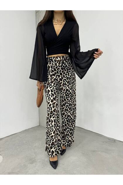 Ženske pantalone od Sa leopard dezenom Kaiš dela