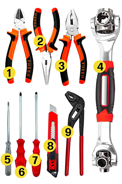 PROXTECH Pro 9 Parça Yankeski Karkaburun Pense Akıllı Lokma Yıldız