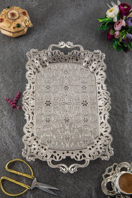 Motif Rectangular Metal Tray for 4 People (291-4)