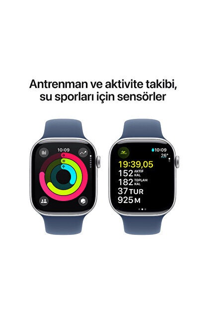 Apple Watch Series 10 GPS 42mm Silver Aluminium Case with Denim