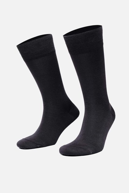 Egyptian Men's Mercerized Single Anthracite Long Socks m 67005 a
