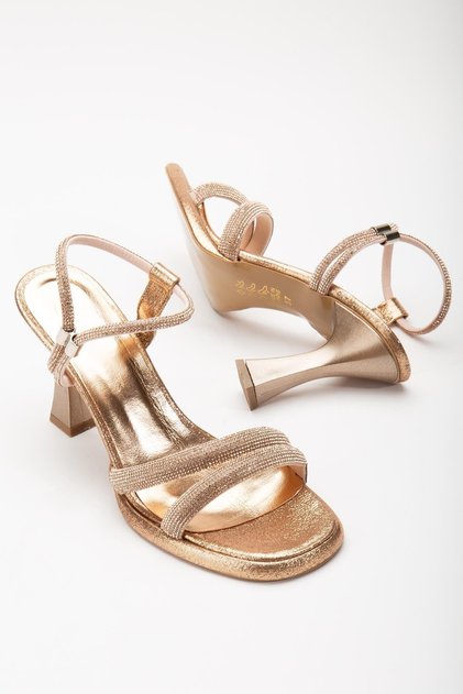 Thick Row Stoned Sultan Rose Women's Evening Dress Shoes