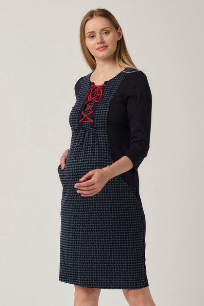 Maternity Pocket Dress Navy Blue