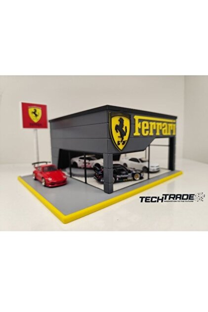 Tech Trade Ferrari Diecast Showroom Garaj Diorama 1:64 Ölçek