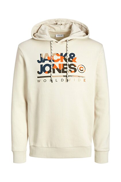 Jack & Jones Jack jones men's hooded sweatshirt with text print