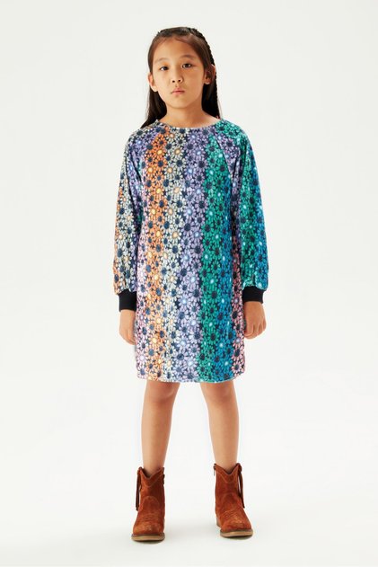 Bg Store فستان بناتي منقوش 23fw0tj4908