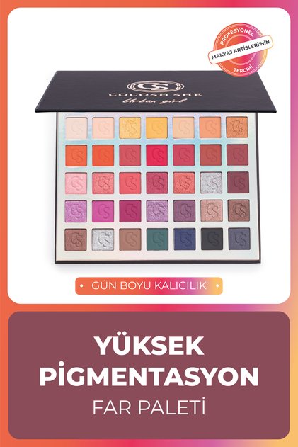 Urban Girl 42 Renkli Göz Farı Paleti, Yüksek Pigmentasyon, Topaklanmaz, Kolay Dağılım