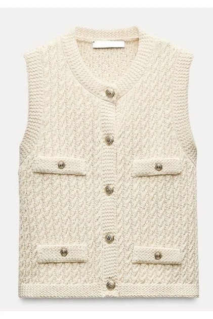 Women's 100% Cotton Sleeveless Button Detailed Vest