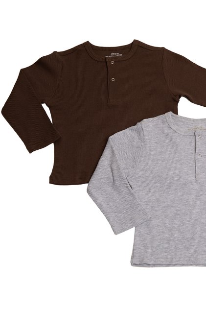 %100 Doğal Pamuk Bebek&Çocuk 2'li Uzun Kollu T-shirt