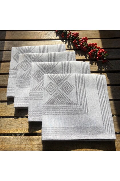 Silver 4-Piece Napkin Set / Presentation Napkin / Serving Napkin