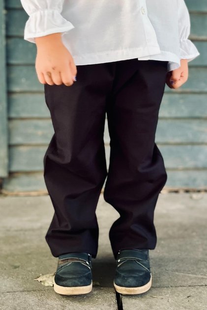 Unisex Çocuk Gabrdin Likralı Kot Jean Pantolon Siyah