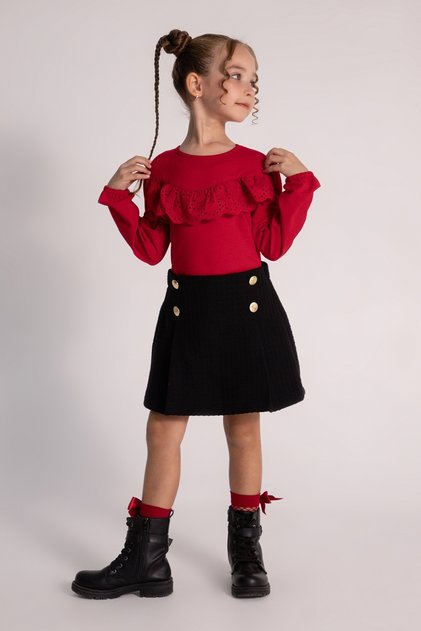 Girl's Shorts Skirted Set