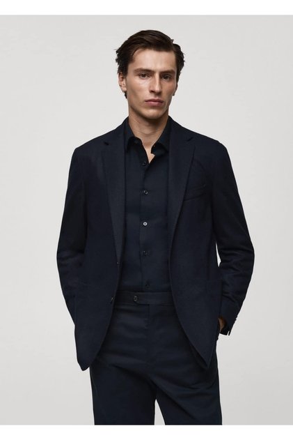Regular kesim yün karışımlı blazer ceket