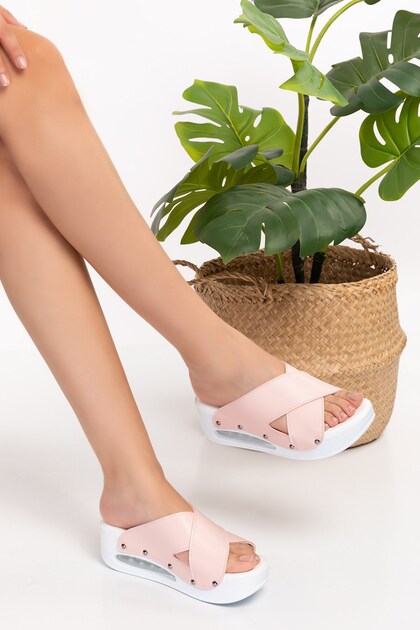 Powder Cross Open Airmax Orthopedic Slippers 01 Powder