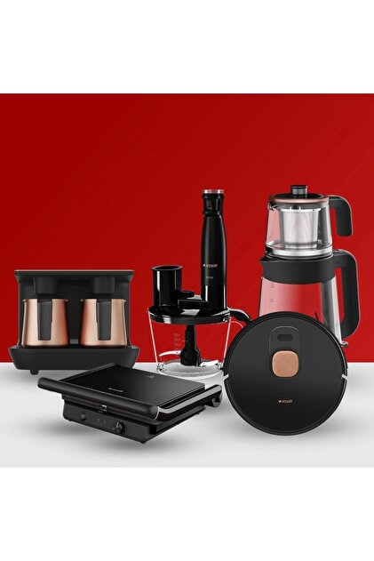 Arçelik Küçük Ev Aletleri Siyah Mega Set Tm 6046 Cs - Cm 6964 S