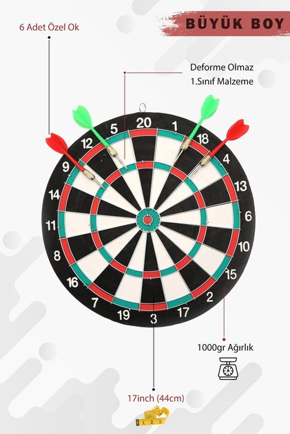 Yüksek Kalite Profesyonel BÜYÜK Boy Dart Seti Mega Dart Tahtası 17inch Hedef Tahtası