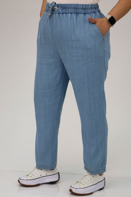 29001 Plus Size Skinny Jeans - Ice Blue