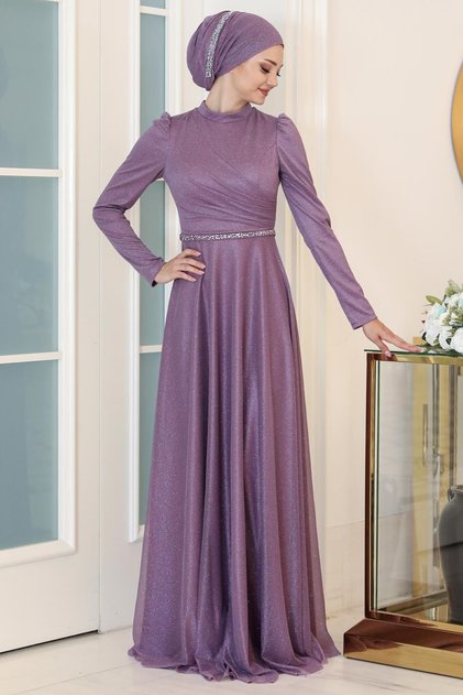 Işıl Evening Dress Lavender Tbssn46