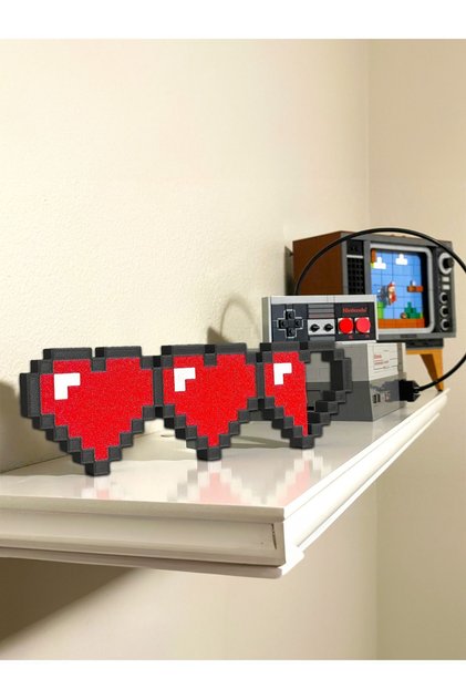 Minecraft Kalp Süs Biblo Duvar ve Masaüstü Süsü