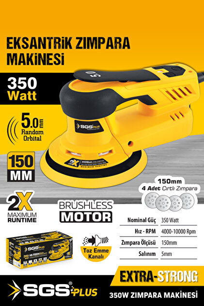 SGS PLUS SGS5253 150MM EKSANTRİK ZIMPARA TİTREŞİM MAKİNASI 350