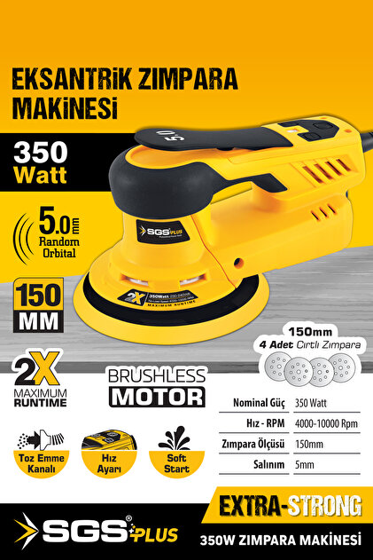 SGS PLUS SGS5253 150MM EKSANTRİK ZIMPARA TİTREŞİM MAKİNASI 350