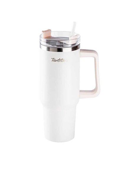 Beige Colored Stainless Steel Pipe Thermos Cup - 1.2L