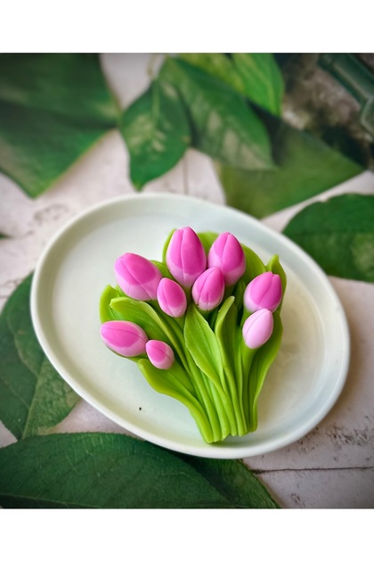 Pink Pink Tulip Bunch Handmade Scented Soap