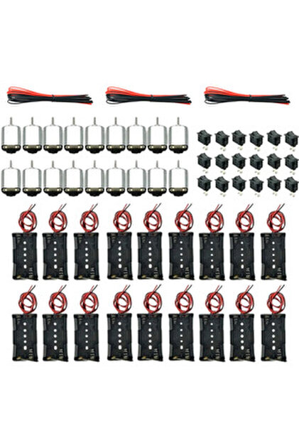 18 Takım Dc Motor Kiti - Mini Elektrikli 1.5-3v 24000rpm Hobi Motoru