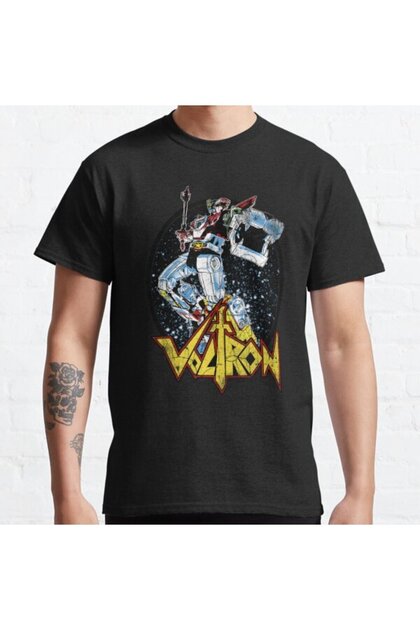 Loose Fit Unisex Voltron: Legendary Defender Retro Biting Lion Design Printed T-shirt