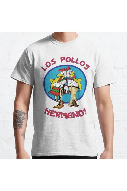 Loose Fit Unisex Los Pollos Hermanos Design Printed T-shirt