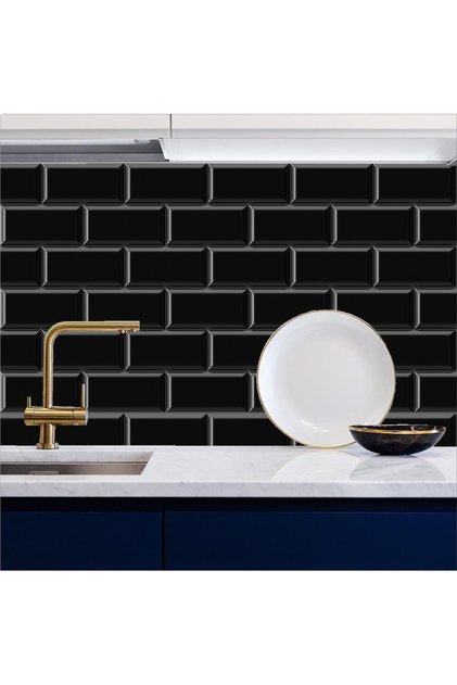 Kitchen Countertop Foil Stone Pattern Black Self Adhesive 60Cmx100Cm