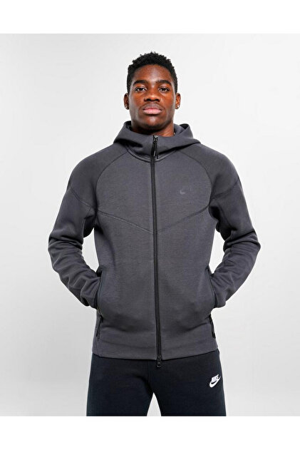 nike tape full zip hoodie grey