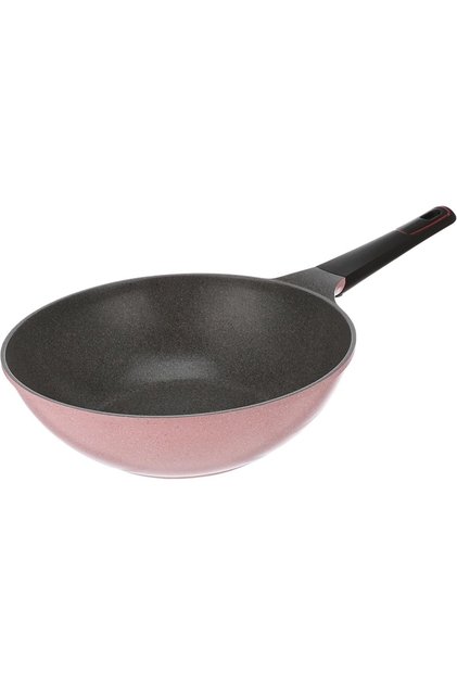 ,Tily,Wok Pan, 30cm,diecast aluminum with non stick marble coating,Pink Marble,