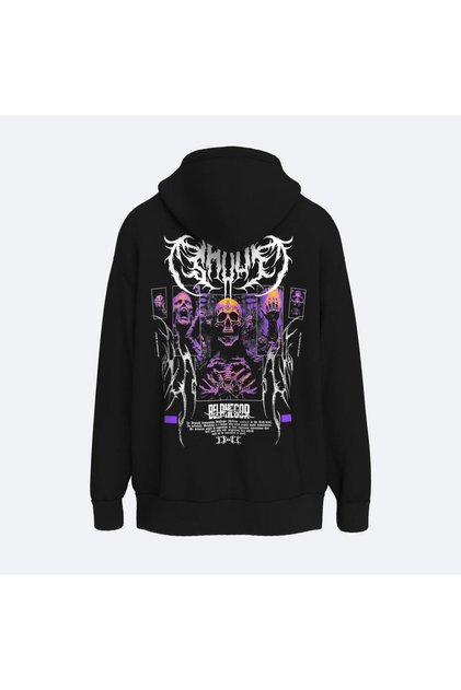 Hanorac oversize Shout Belphegor unisex cu fermoar