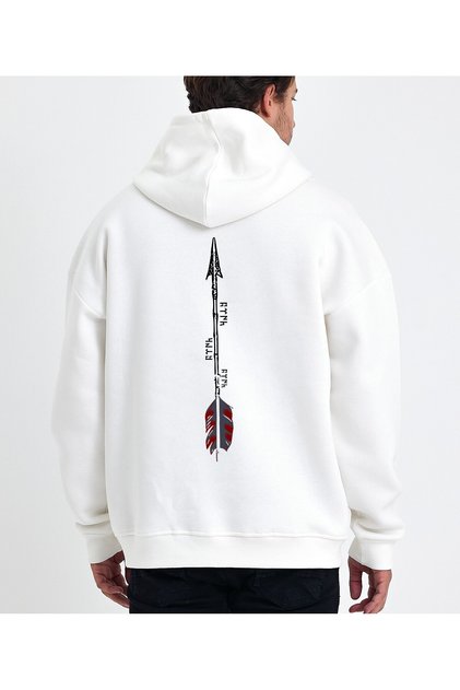 Vek Arrow Printed Sweatshirt Hoodie Oversize