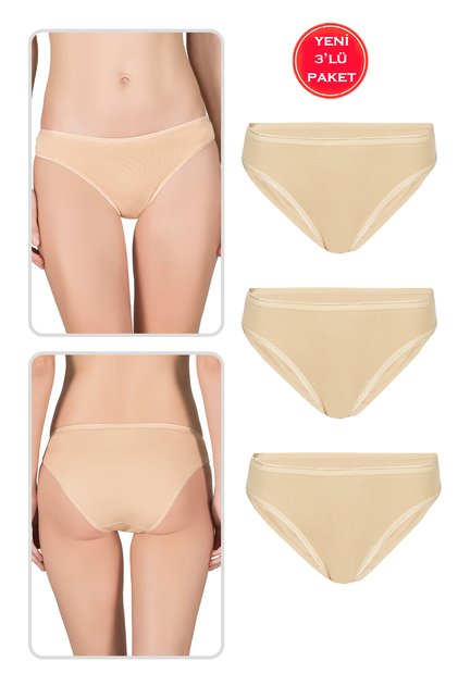 Özkan 23926 3'lü Paket Kadın Viskon Esnek Rahat Slip Külot