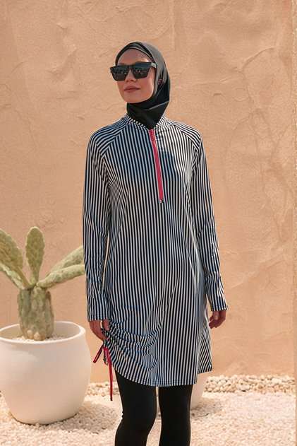 Lycra Black Full Covered Hijab Swimsuit M2488